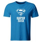 KOSZULKA SUPER TATA, PREZENT NA DZIEŃ OJCA, NIEBIESKA, ROZ. S
