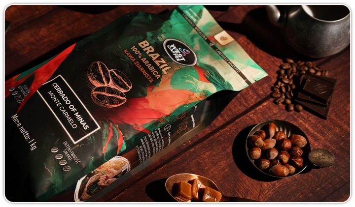 Kawa ziarnista Brazylia 1kg Świeżo Palona - 100% Arabica - Monte Carmelo zdjęcie 5