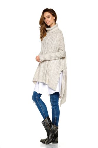 Moherowy sweter golf oversize jak ponczo na Arena.pl