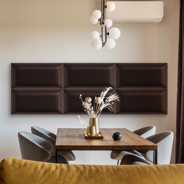 PANELE TAPICEROWANE ŚCIENNE EKO SKÓRA WEZGŁOWIE 3D 90cm x 30cm zdjęcie 3