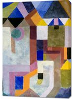 Obraz 70x100cm Colorful Architecture, Paul Klee Vintage do Salonu