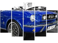 100CM 150CM OBRAZ 5 ELEM NIEBIESKI MUSTANG ŚCIENNY