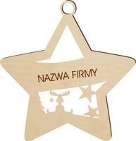DREWNIANA BOMBKA Z napisem LOGO personalizowana ozdoba na święta GRAWER