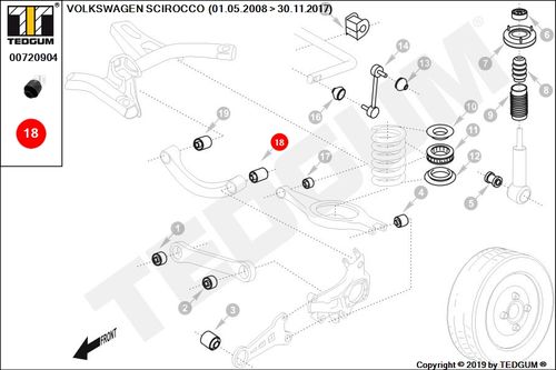 VW SCIROCCO TULEJA DRĄŻKA TYLNEGO 137138 08- na Arena.pl