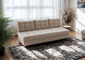 Pikowana sofa na drewnianych nogach PERO