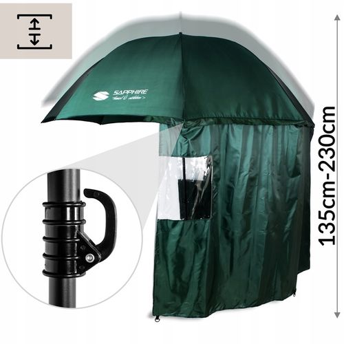 DUŻY PARASOL WĘDKARSKI 240cm WODOODPORNY namiot Z BOKAMI na ryby PARASOL na Arena.pl