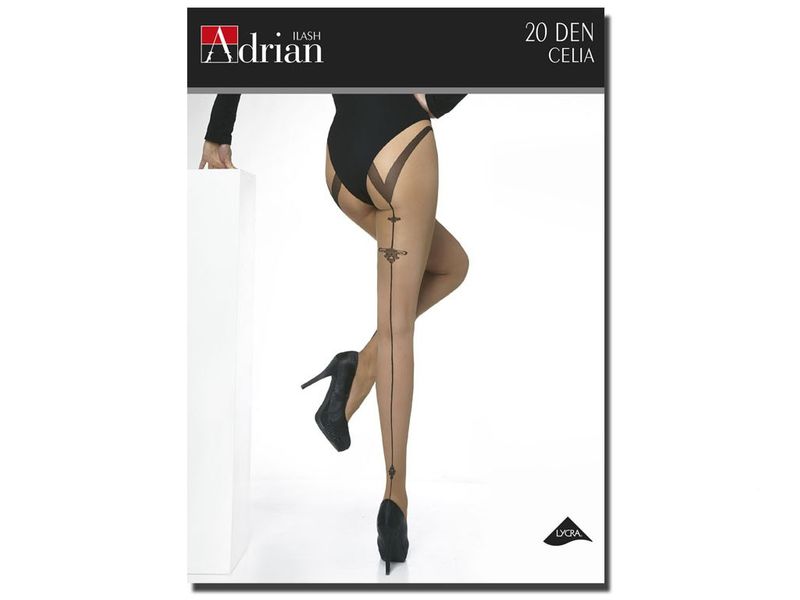 Rajstopy 20 den ze szwem z tyłu Celia Adrian Nero 3 zdjęcie 2