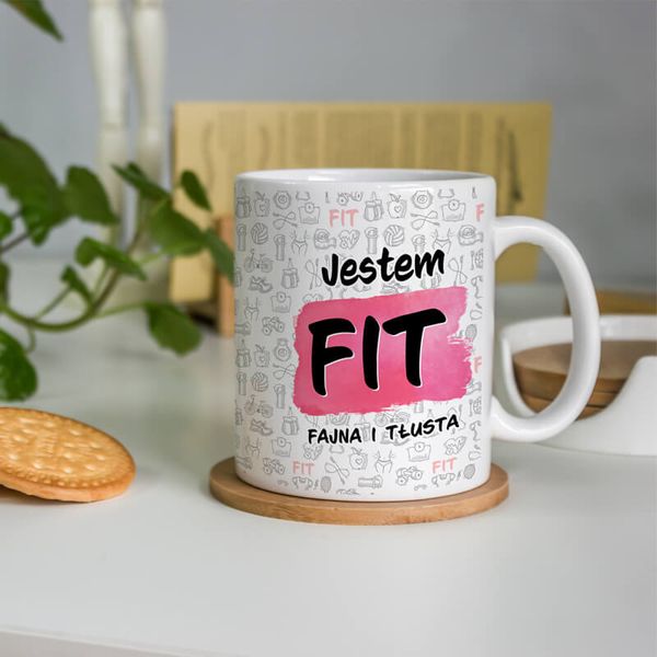 Kubek z napisem - Jestem FIT zdjęcie 2