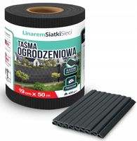 Taśma ogrodzeniowa Linarem SiatkiSieci PVC czarna 19 cm x 50 m z ochroną UV