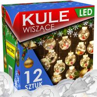 KULE WISZĄCE ŻYŁKI ŚWIĄTECZNE LED GIRLANDA KURTYNA ŚWIETLNA BIAŁE CIEPŁE