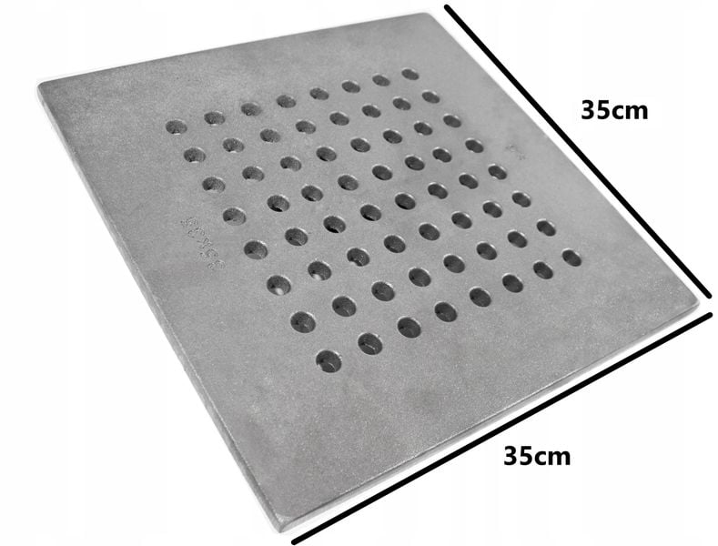 RUSZT KOMINKOWY ŻELIWNY 35x35 DZIURKOWANY GRUBOŚĆ 11MM DO KOMINKA PIECA zdjęcie 1