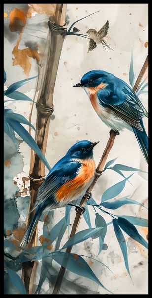 Plakat 50x100cm Trzy Ptaki zdjęcie 2