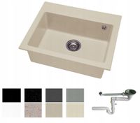 ZLEWOZMYWAK ZLEW GRANIT 58x48 + SYFON 8 kolorów