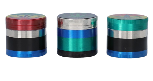 Kolorowy Grinder Crusher Młynek do Tytoniu z Liściem Konopi 4-Częściowy na Arena.pl