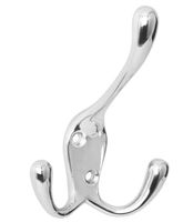 WIESZAK CHROM POTRÓJNY KAPELUSZ 2 ŚRUBY DAS METAL