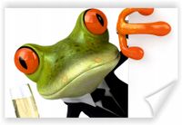 Fototapeta PREMIUM STRUKTURA ZMYWALANA NA WYMIAR żaba z szampanem