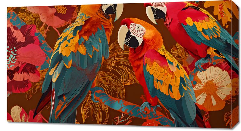 Obraz 90x50cm Kolorowe Ary zdjęcie 1