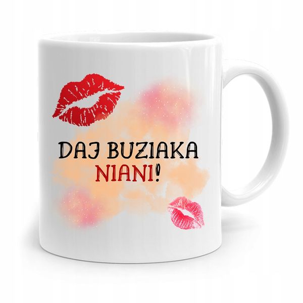 Dla Niani Opiekunki Kubek Daj Buziaka Niani! Z Nadrukiem Ze Zdjęciem zdjęcie 1