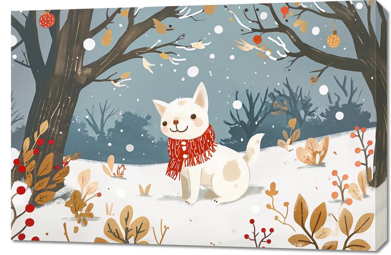 Obraz 90x60cm Śnieżny Kompan zdjęcie 1