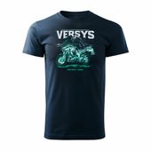 Koszulka motocyklowa z motocyklem na motor Kawasaki Versys 1100 SE męska granatowa S