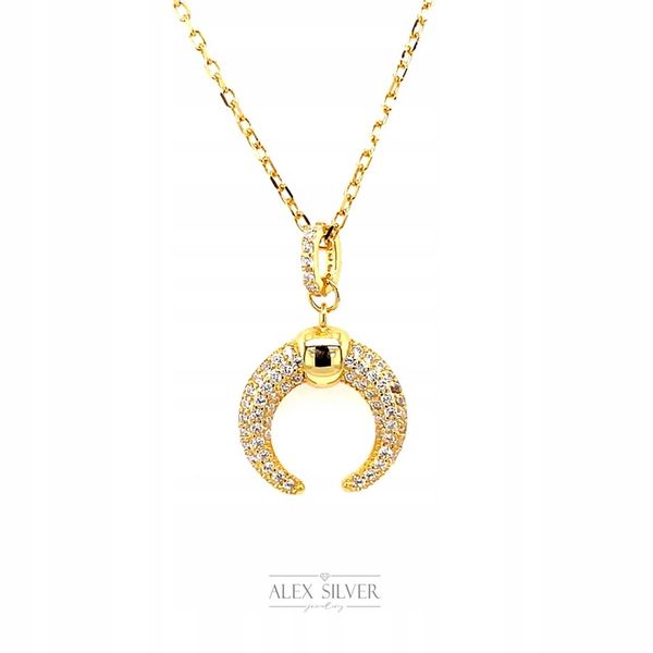 Naszyjnik pozłacany z księżycem 925 zdjęcie 3