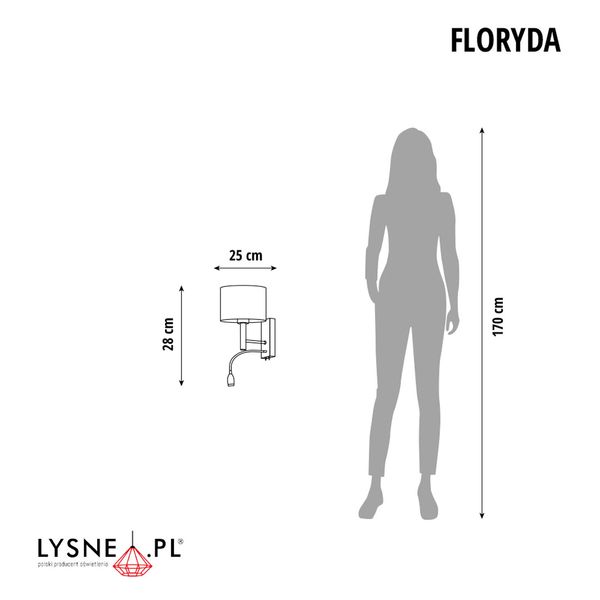Kinkiet ścienny FLORYDA z dodatkowym panelem LED zdjęcie 2