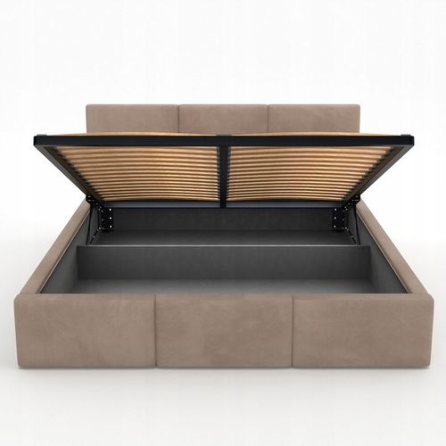 ŁÓŻKO TAPICEROWANE DO SYPIALNI 160x200 ŁÓŻKO PODWÓJNE Z POJEMNIKIEM na Arena.pl