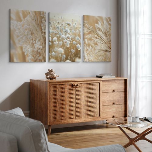 Obrazy Do Salonu Set Trawa Pampasowa Bawełna Boho Natura 90cm x 40cm na Arena.pl