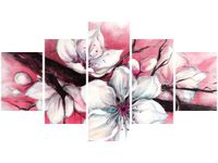 75CM 120 OBRAZ 5 ELEM PĄKI WIŚNI CZERWIENI ŚCIENNY DRUK