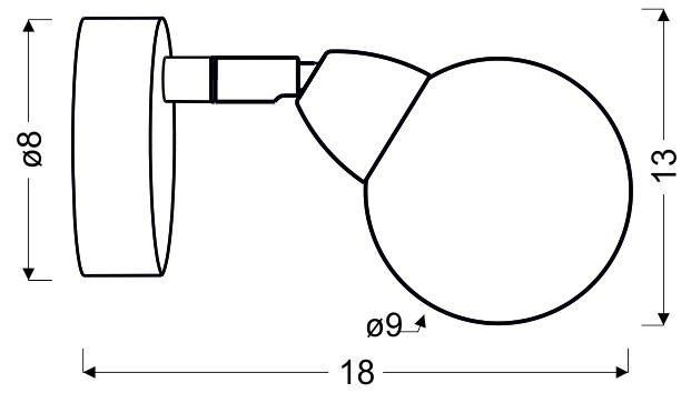 Bolo kinkiet 1x6W LED smd główka 6 okrągła 1e z przegubem klosz wymienny kd zdjęcie 3