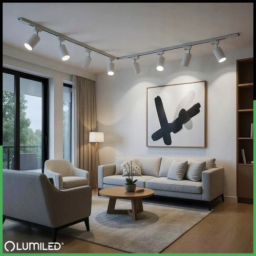 Zestaw Szynoprzewód Szyna 4m + 8x Lampa Reflektor GU10 230V Sufitowa na Arena.pl