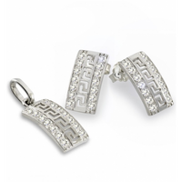 SREBRNY KOMPLET WZÓR GRECKI PRÓBA SREBRA 925