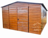 SCHOWEK DOMEK OGRODOWY 4m x 4m dwuspad  Brama  2x okno drewnopodobny ID155