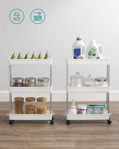 Szafka na kółkach 3 półki biała - KSC007W01 na Arena.pl