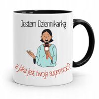 Kubek Czarny Prezent Dla Dziennikarza Reportera Z Nadrukiem Ze Zdjęciem