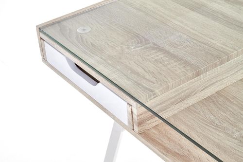 Biurko Sabal dąb sonoma/ białe na Arena.pl