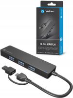 HUB USB-C 3.0 NATEC MAYFLY 4-PORTY + ADAPTER USB-A
