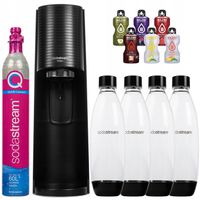 ZESTAW DO WODY SATURATOR SODASTREAM TERRA BLACK 4 BUTELKI + 6x NAPOJE