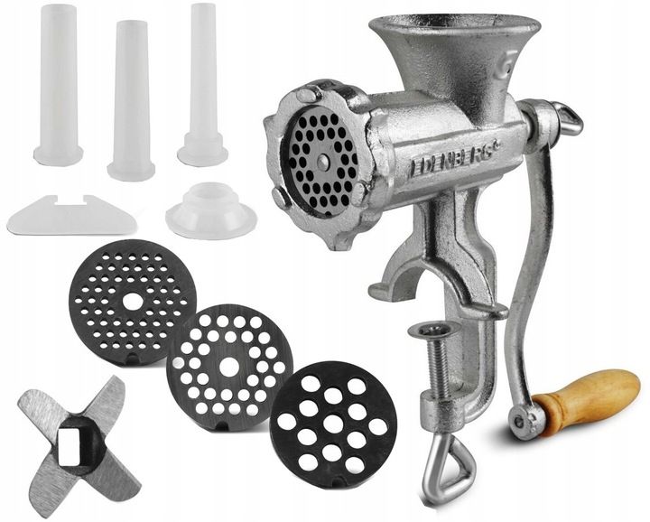RĘCZNA MASZYNKA do MIELENIA Mięsa Żeliwna nr. 10 Nadziewarka 3 Sita Lejki zdjęcie 1