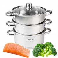 GARNEK DO GOTOWANIA NA PARZE 22CM PAROWAR GARNEK NA PARĘ STAL INDUKCJA GAZ