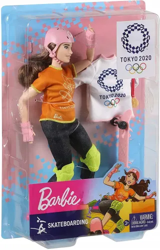 Lalka Barbie Olimpijka + Deskorolka 30 Cm na Arena.pl