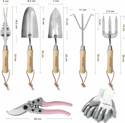 ZESTAW NARZĘDZI OGRODNICZYCH WORKPRO 8-częściowy zdjęcie 5