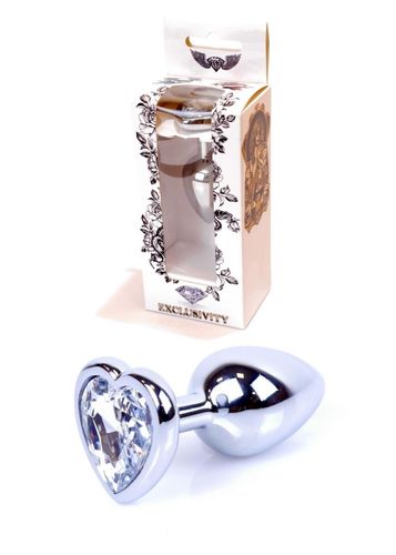 plug jewellery silver  heart plug  clear na Arena.pl