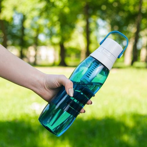 Butelka Filtrująca Na Wodę Bidon Aqualogis Aqua&Go Tritan - Granatowa 750ml na Arena.pl