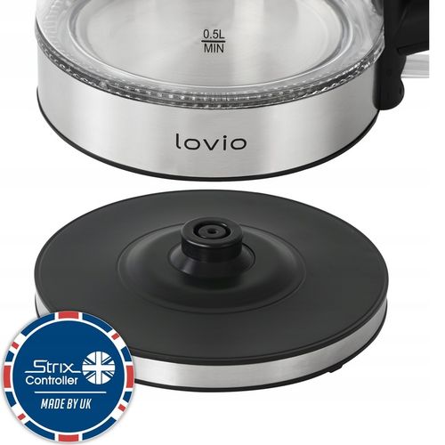 Czajnik elektryczny bezprzewodowy szklany STALOWY LED INOX 1,7l 2200W na Arena.pl