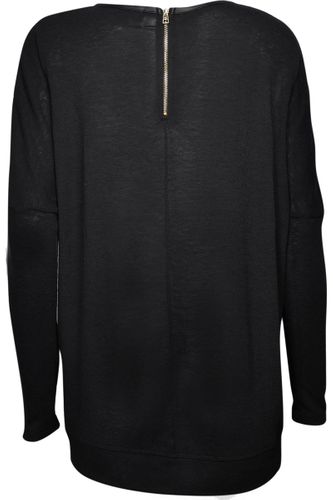 Czarna Luźna Bluzka Zip - 40 / L na Arena.pl