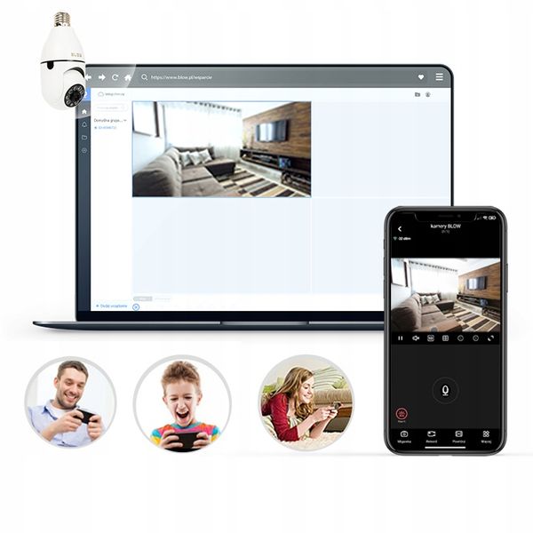 Kamera wifi żarówka BLOW obrotowa NIANIA 3mpx E27 zdjęcie 9