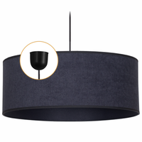 Lampa wisząca ABAŻUR 50cm OPRAWA WISZĄCA 1xE27 GRAFIT czarny kabel ŻYRANDOL