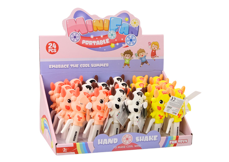 Wiatrak Ręczny Krówka Mini Wiatraczek Dla Dzieci 3 Kolory zdjęcie 4