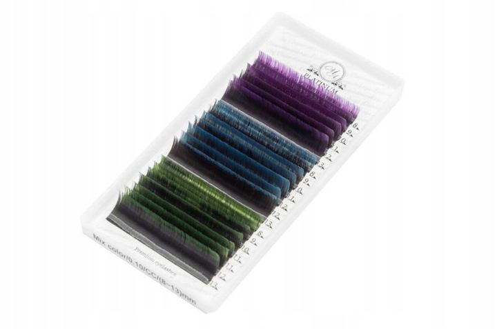 Rzęsy kolorowe do przedłużania OMBRE PLATINUM 0,10 C 8-13 zdjęcie 1